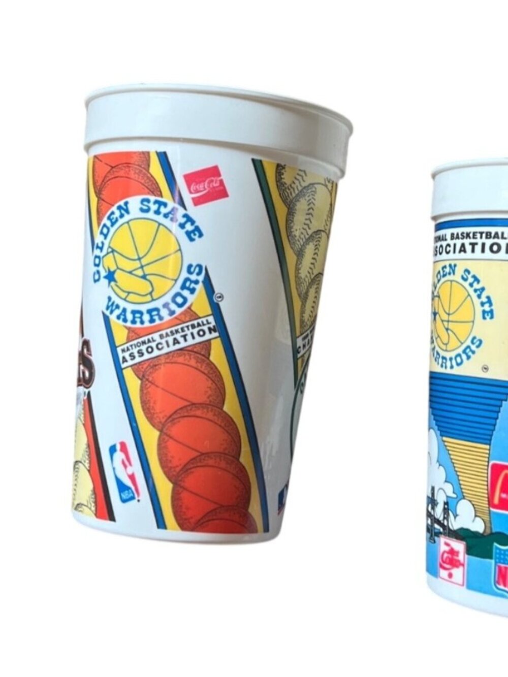 McDonalds Coca Cola 3 souvenir basketball sports world series 5.5" plastic tumbl